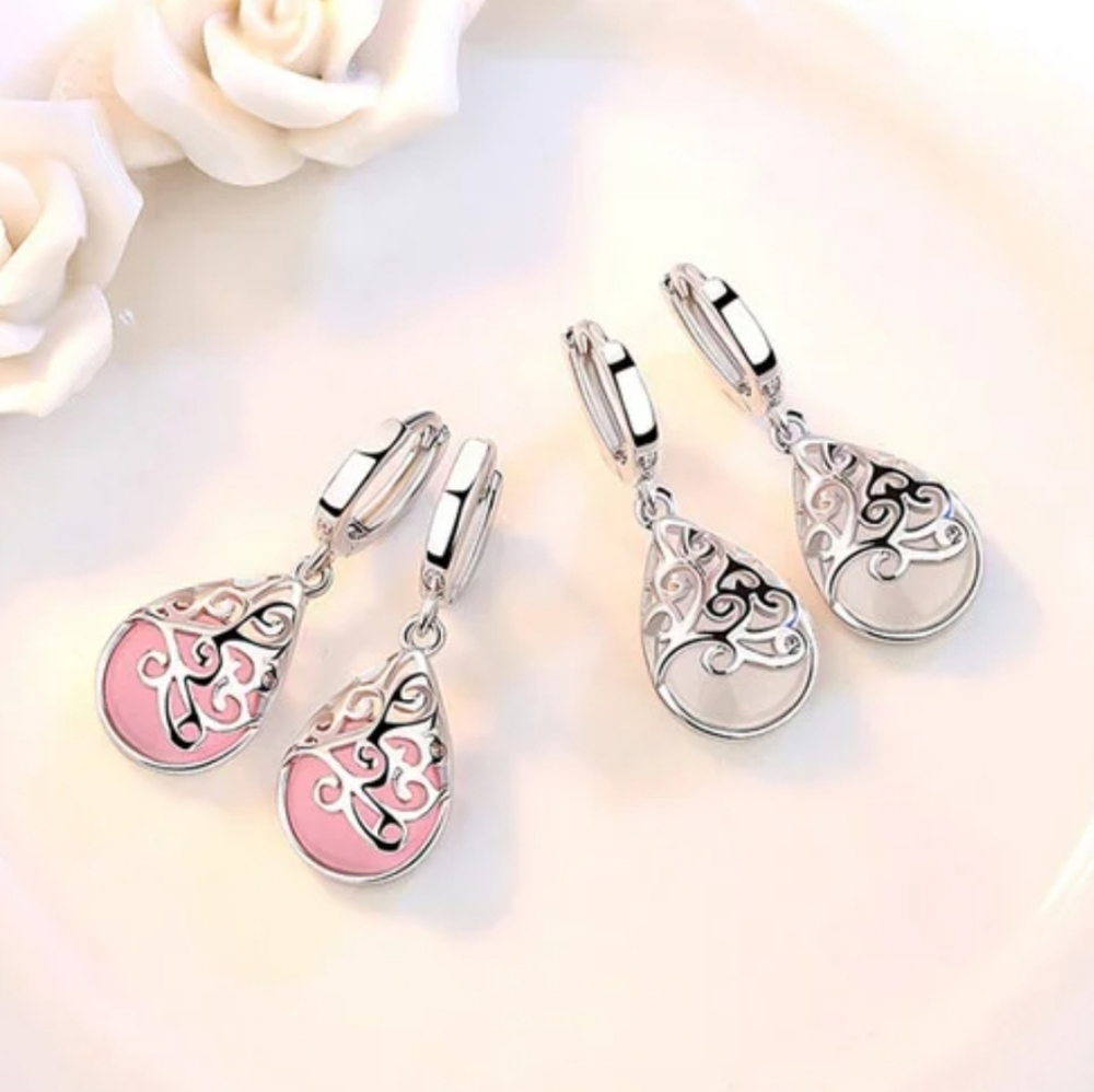 NEW Tear Drop Filigree 925 Sterling Silver Earring - Picture 3 of 6